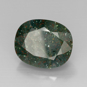 Heliotropo verde natural de 15,97 ct, corte óvalo, opaco