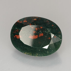Heliotropo verde natural de 19,37 ct, corte óvalo, opaco