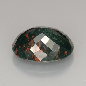 Heliotropo verde natural de 19,37 ct, corte óvalo, opaco
