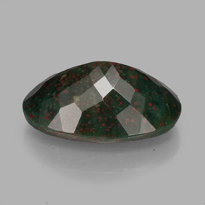 Sanguinaria Verde moteado natural de 6.11 ct, Corte Óvalo, Opaco