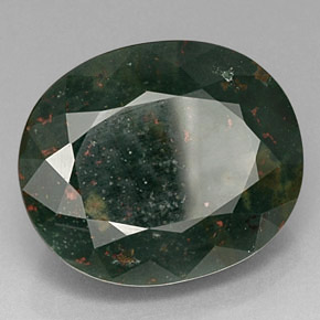 Heliotropo verde natural de 24,04 ct, corte óvalo, opaco