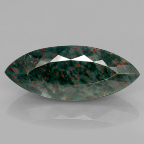 Heliotropo verde natural de 12,01 ct, marquesa, opaco