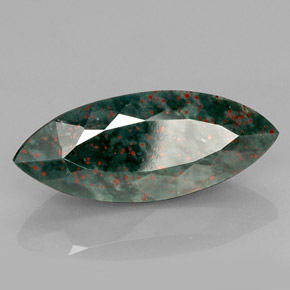 Heliotropo verde natural de 12,01 ct, marquesa, opaco
