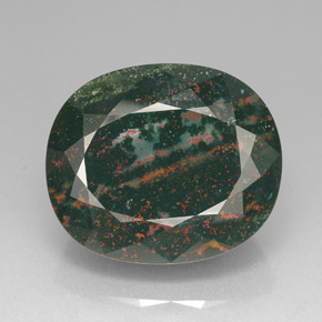 Heliotropo verde natural de 76,20 ct, corte óvalo, opaco