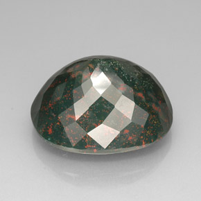 Heliotropo verde natural de 76,20 ct, corte óvalo, opaco