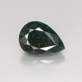 Heliotropo verde natural de 6,96 ct, en forma de pera, opaco