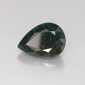 Heliotropo verde natural de 6,96 ct, en forma de pera, opaco