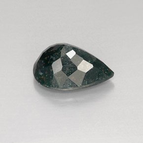 Heliotropo verde natural de 6,96 ct, en forma de pera, opaco