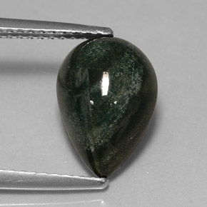 Heliotropo verde natural de 2,71 ct, en forma de pera, opaco