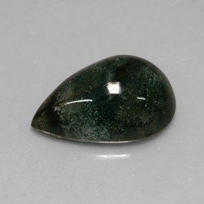 Heliotropo verde natural de 2,71 ct, en forma de pera, opaco
