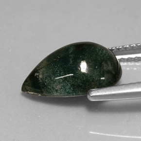 Heliotropo verde natural de 2,71 ct, en forma de pera, opaco