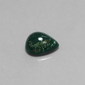 Heliotropo verde natural de 2,88 ct, en forma de pera, opaco