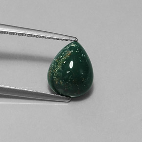 Heliotropo verde natural de 2,88 ct, en forma de pera, opaco