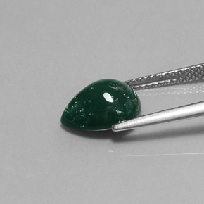 Heliotropo verde natural de 2,88 ct, en forma de pera, opaco