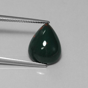 Heliotropo verde natural de 6,05 ct, en forma de pera, opaco
