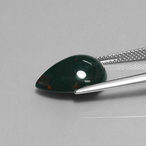 Heliotropo verde natural de 6,05 ct, en forma de pera, opaco