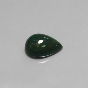 Heliotropo verde natural de 5,86 ct, en forma de pera, opaco