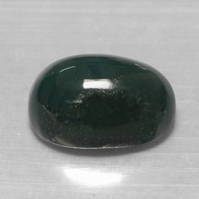 Heliotropo verde natural de 7,81 ct, corte óvalo, opaco