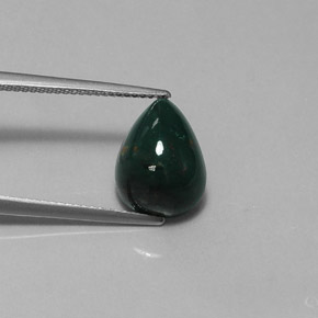 Heliotropo verde natural de 4,59 ct, en forma de pera, opaco