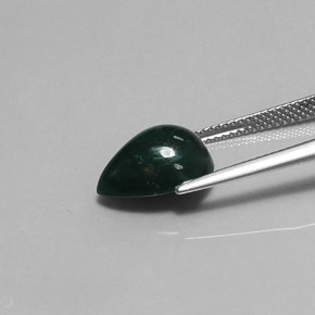 Heliotropo verde natural de 4,59 ct, en forma de pera, opaco
