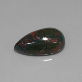 Heliotropo verde natural de 5,89 ct, en forma de pera, opaco