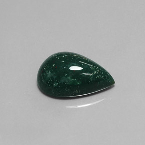 Heliotropo verde natural de 9,87 ct, en forma de pera, opaco