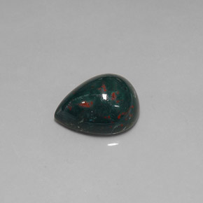 Heliotropo verde natural de 15,43 ct, en forma de pera, opaco
