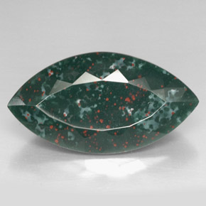 Heliotropo verde natural de 36,76 ct, marquesa, opaco
