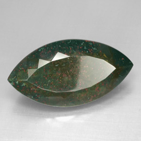 Heliotropo verde natural de 46,64 ct, marquesa, opaco