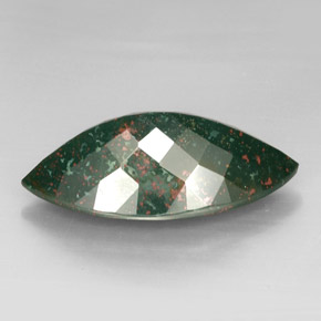 Heliotropo verde natural de 46,64 ct, marquesa, opaco