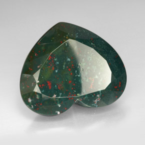 Heliotropo verde natural de 86,15 ct, forma de corazón, opaco