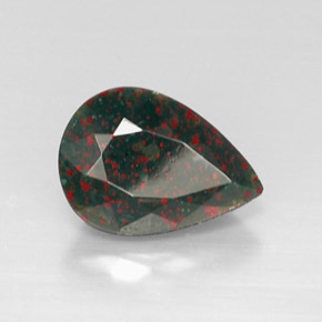 Heliotropo verde natural de 4,83 ct, en forma de pera, opaco