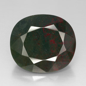 Heliotropo verde natural de 30,29 ct, corte cojín, opaco