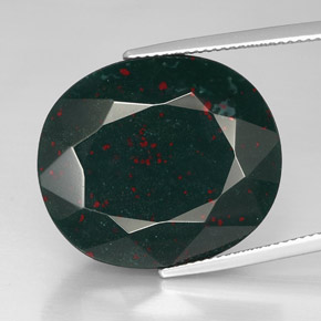 Heliotropo verde natural de 30,31 ct, corte óvalo, opaco