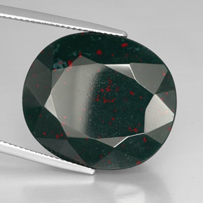 Heliotropo verde natural de 30,31 ct, corte óvalo, opaco