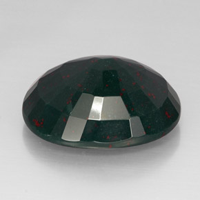 Heliotropo verde natural de 30,31 ct, corte óvalo, opaco