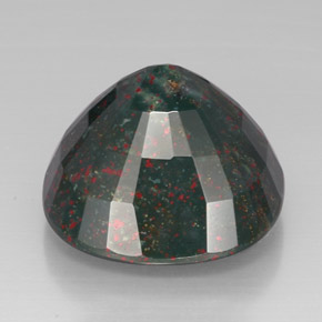 Sanguinaria Verde moteado natural de 42.64 ct, Corte Cojín, Opaco