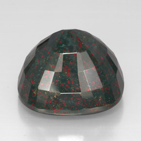 Heliotropo verde natural de 54,82 ct, corte cojín, opaco