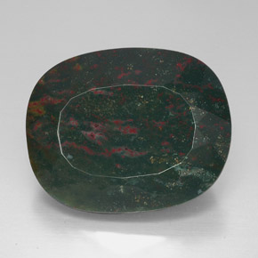 Heliotropo verde natural de 70,27 ct, corte cojín, opaco