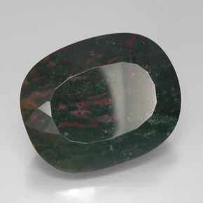 Heliotropo verde natural de 70,27 ct, corte cojín, opaco