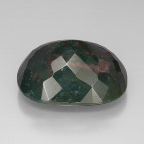 Heliotropo verde natural de 70,27 ct, corte cojín, opaco