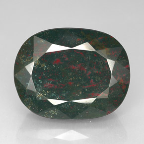 Heliotropo verde natural de 73,05 ct, corte cojín, opaco