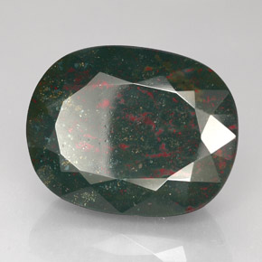Heliotropo verde natural de 73,05 ct, corte cojín, opaco