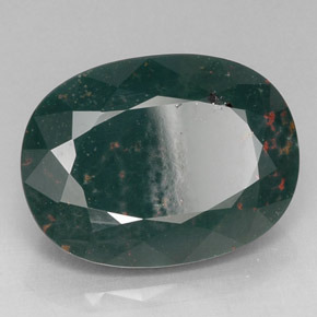 Heliotropo verde natural de 26,60 ct, corte óvalo, opaco