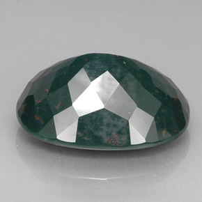 Heliotropo verde natural de 26,60 ct, corte óvalo, opaco
