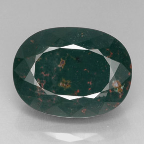 Heliotropo verde natural de 25,32 ct, corte óvalo, opaco