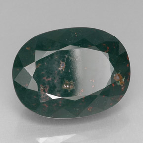 Heliotropo verde natural de 25,32 ct, corte óvalo, opaco