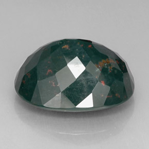 Heliotropo verde natural de 25,32 ct, corte óvalo, opaco