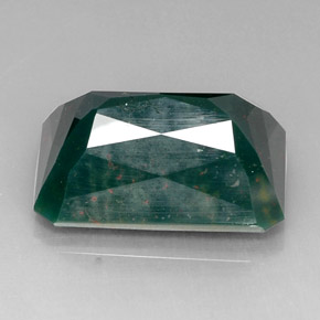 Heliotropo verde natural de 21,75 ct, corte esmeralda, opaco