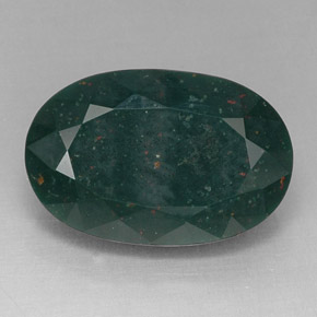 Heliotropo verde natural de 14,26 ct, corte óvalo, opaco